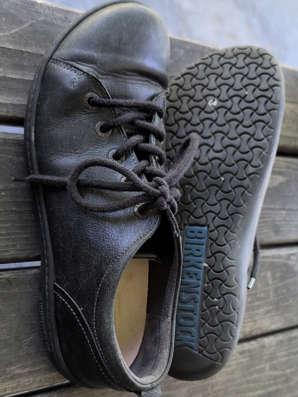 Birkenstock Islay Black Leather Lace Up Shoes Sz 39 US 8-8.5